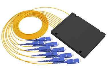 SC / PC कनेक्टर के साथ डिजिटल पैसिव PLC फाइबर ऑप्टिक स्प्लिटर 1x8 ABS बॉक्स टाइप