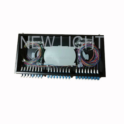 खरीदें OM3/OM4 मल्टीमोड फाइबर प्रबंधन के लिए 1U रैक माउंट 48 पोर्ट एलसी फाइबर ऑप्टिक पैच पैनल online manufacture