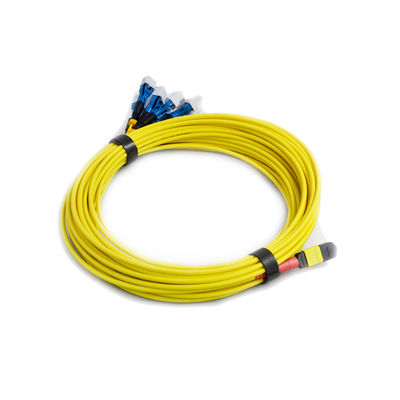 Highly Integrated 0.9mm MPO to LC Breakout Cable with Low Insertion Loss Fan Out Fiber Optic Cable