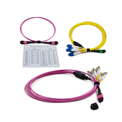 कम सम्मिलन हानि ≤0.35dB 3.0mm MPO से LC कैसेट 12/24 फाइबर MPO/MTP कैसेट