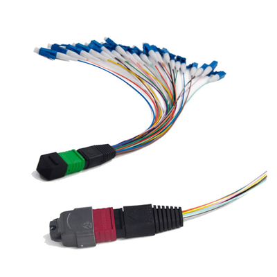 3.0mm LSZH राउंड MPO MTP पैच कॉर्ड मल्टीमोड डुप्लेक्स 10G OM3 OM4