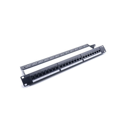 24 पोर्ट 1U ऊंचाई RJ45 पैच पैनल 110/Krone IDC टर्मिनेशन के साथ कुशल नेटवर्क प्रबंधन के लिए