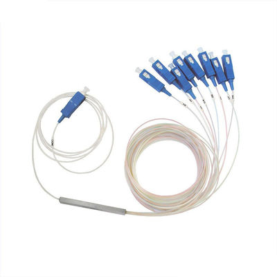 FTTH / CATV के लिए 1260-1650nm ऑपरेटिंग वेवलेंथ और स्टील ट्यूब टाइप के साथ 1x8 पोर्ट कॉन्फ़िगरेशन फाइबर ऑप्टिक स्प्लिटर