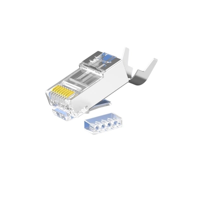 थोक औद्योगिक CAT6 RJ45 प्लग - पारदर्शी आवास, 50 माइक्रोन स्वर्ण चढ़ाना