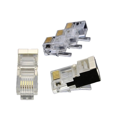 प्रो-ग्रेड CAT7 शील्ड RJ45 प्लग + फेराइट कोर - 10Gbps तैयार