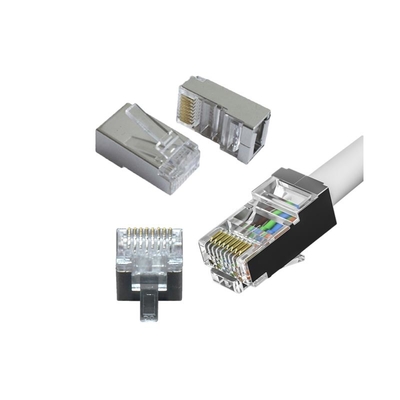 OEM CAT7 शील्ड्ड मॉड्यूलर प्लग w/ फेराइट बीड्स - कम क्रॉसस्टॉक, 600MHz बैंडविड्थ