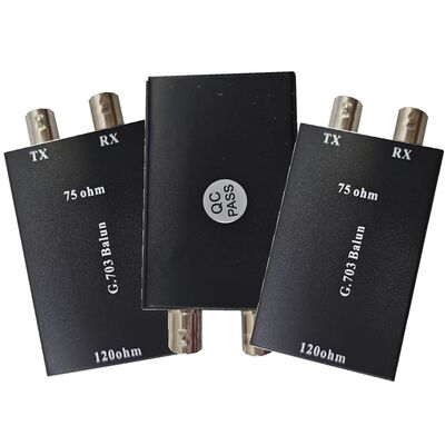 G.703 Balun Converter 75 Ohm 1.6/5.6 Coax into 120 Ohm RJ45 E1 Module with Metal Housing