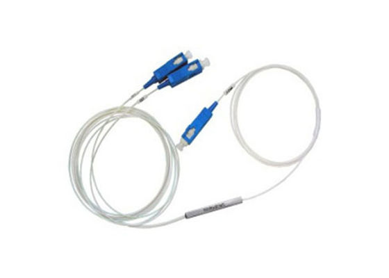 सिंगल मोड अनुप्रयोगों के लिए स्टेनलेस स्टील ट्यूब के साथ 1x2 मिनी टाइप पीएलसी फाइबर ऑप्टिक स्प्लिटर