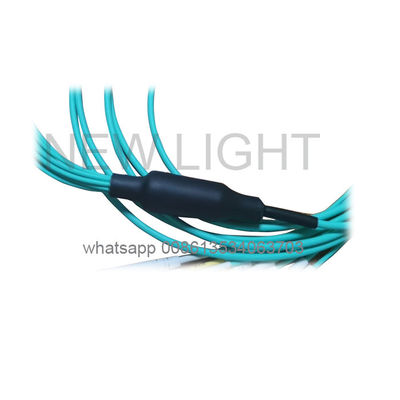 40/100G नेटवर्क के लिए 12 कोर OM4 MPO MTP केबल, MPO से LC ब्रेकआउट के साथ