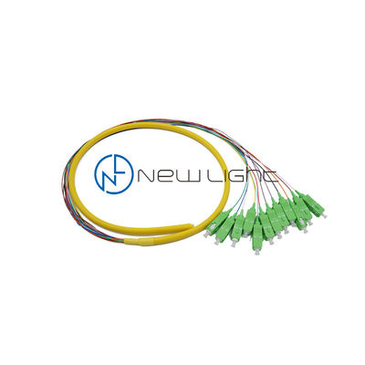 उच्च-प्रदर्शन मल्टीफाइबर केबल असेंबली के लिए मजबूत 12 कोर लूप ट्यूब एससी फाइबर पिगटेल 0.9 मिमी